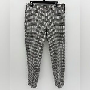 Talbots Chatham Women’s Ankle Pants Black White Geometric Lined size 8 EUC